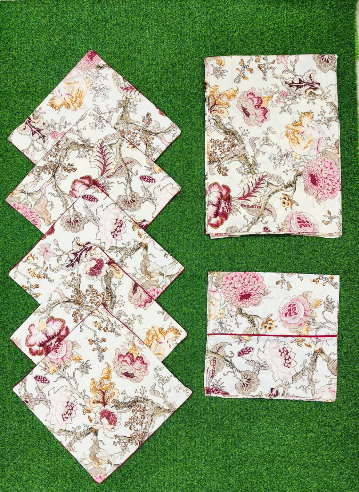 Pure cotton printed 8 piece traditional diwan sets