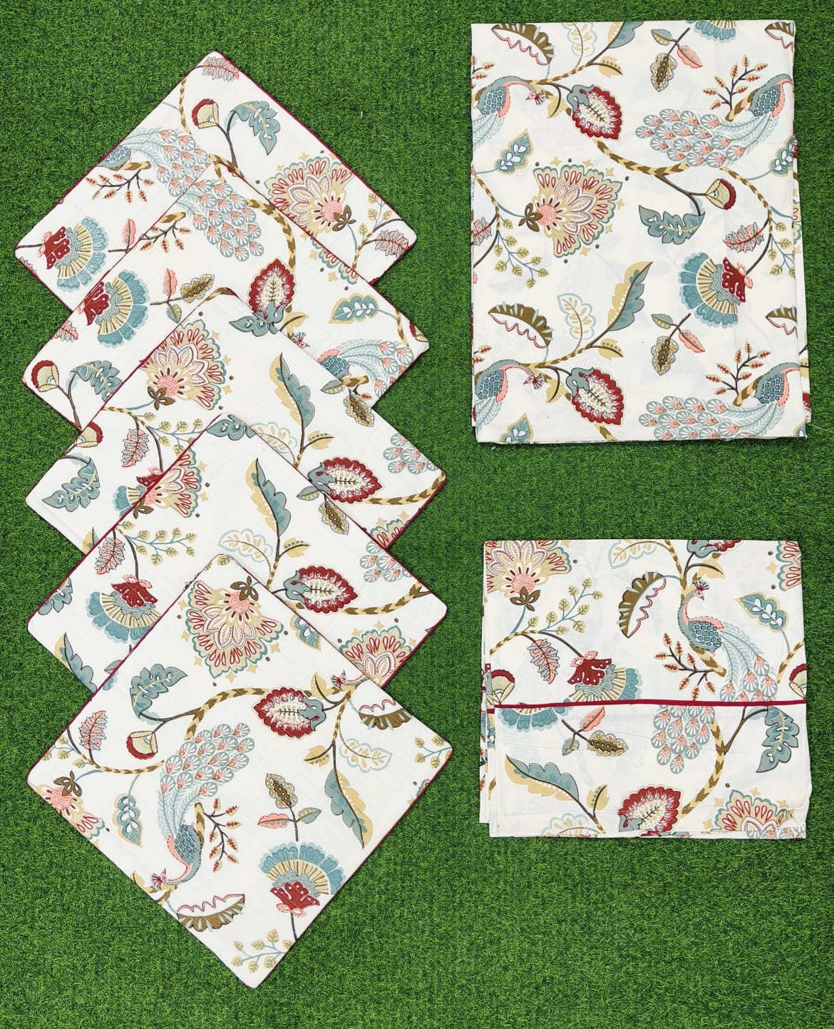 Pure cotton printed 8 piece traditional diwan sets