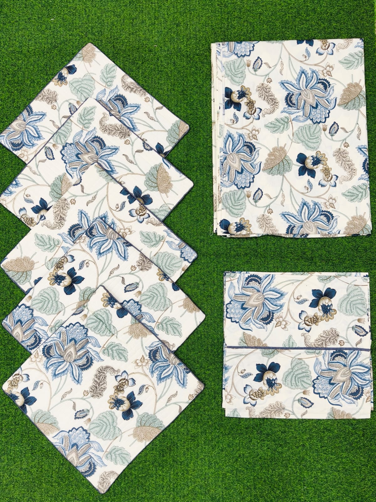 Pure cotton printed 8 piece traditional diwan sets