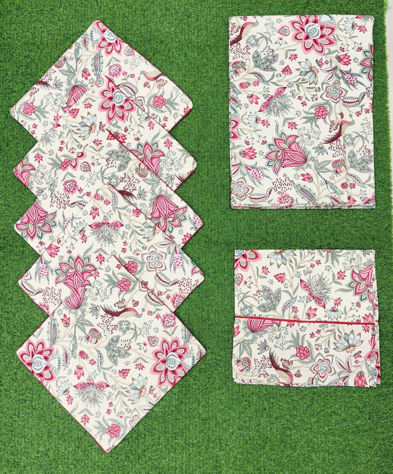 Pure cotton printed 8 piece traditional diwan sets