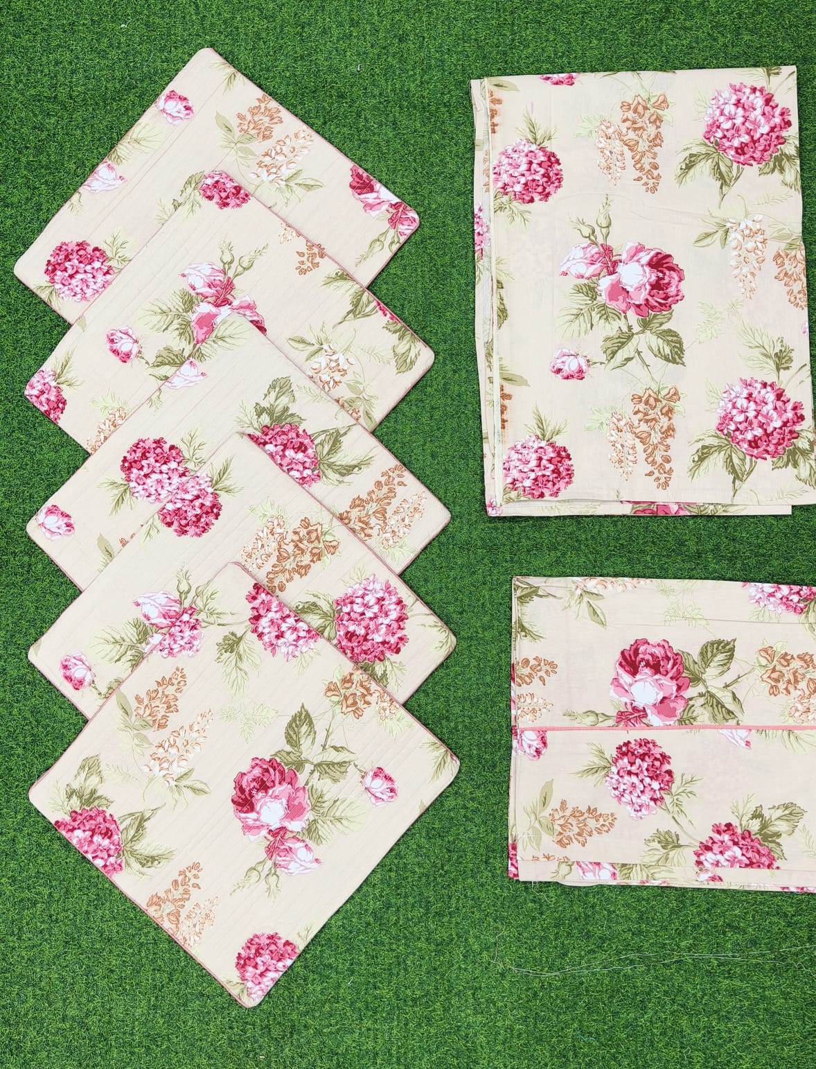 Pure cotton printed 8 piece traditional diwan sets