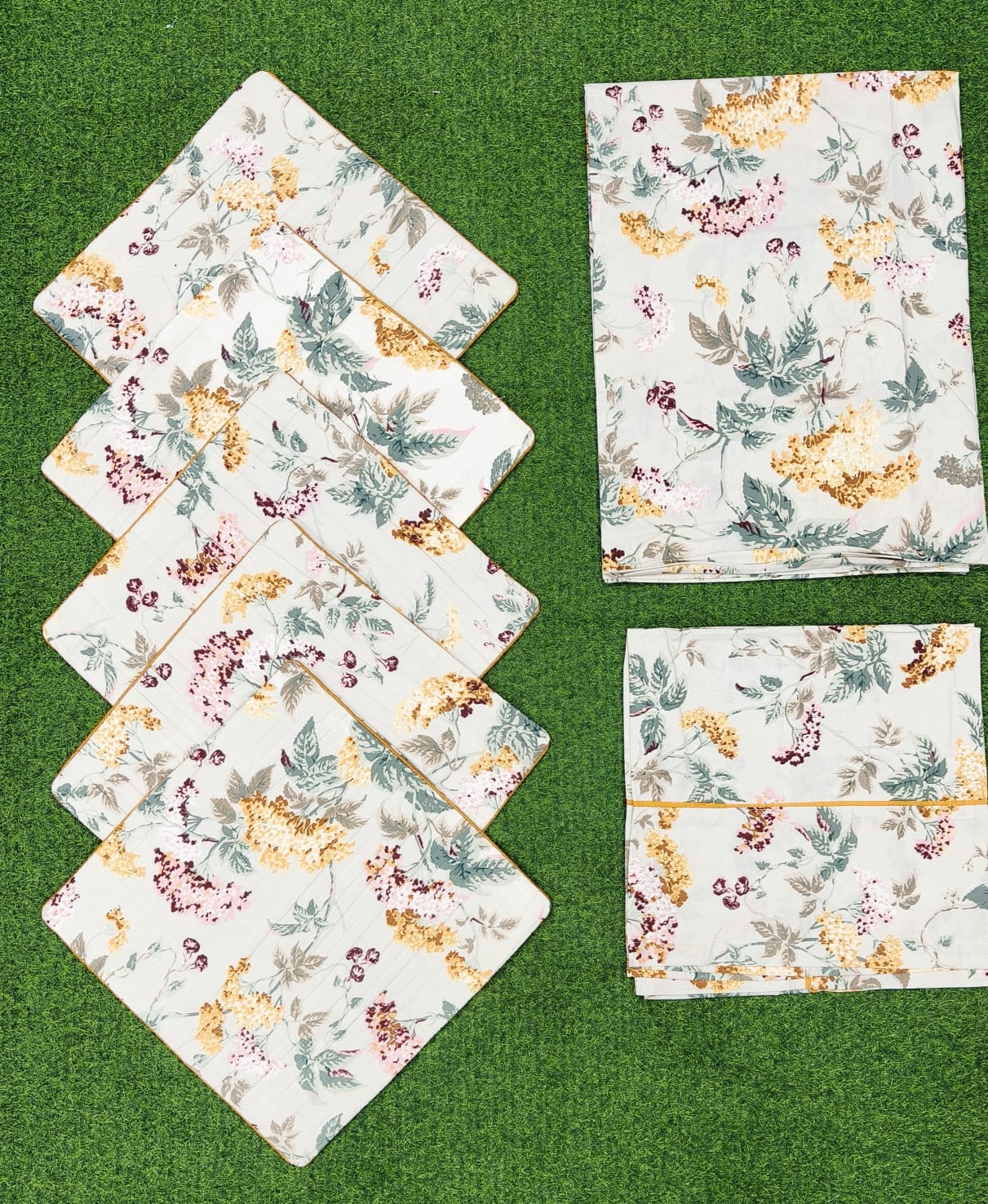 Pure cotton printed 8 piece traditional diwan sets