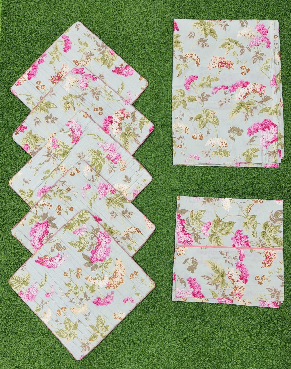 Pure cotton printed 8 piece traditional diwan sets