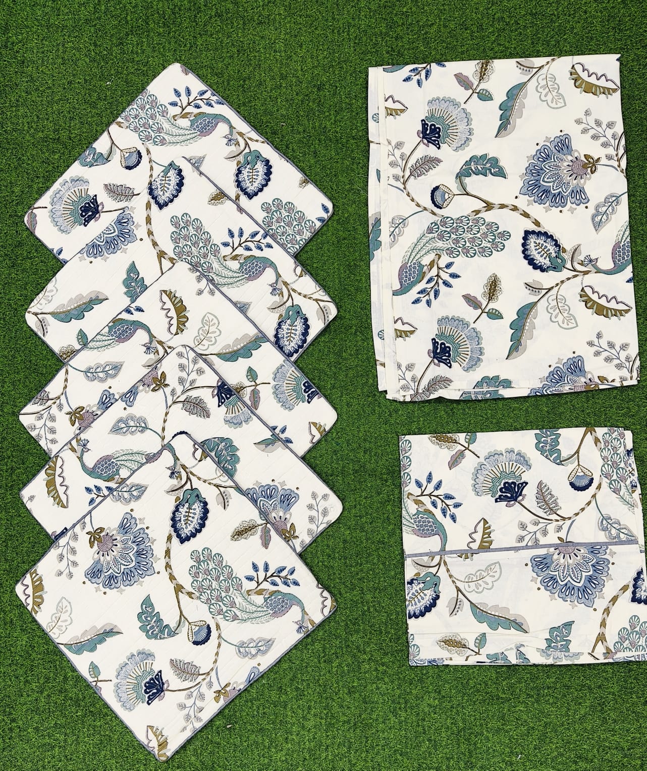 Pure cotton printed 8 piece traditional diwan sets