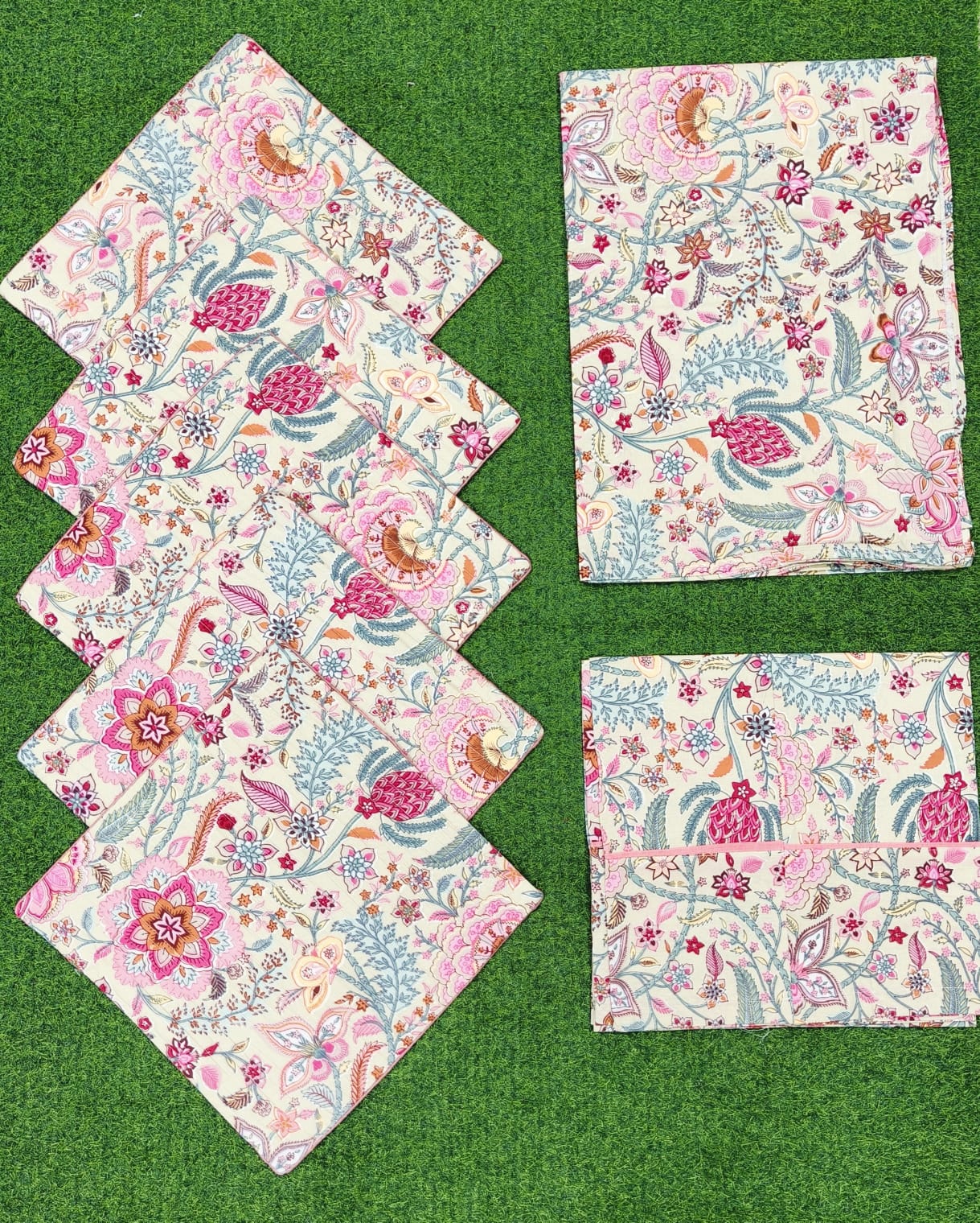 Pure cotton printed 8 piece traditional diwan sets