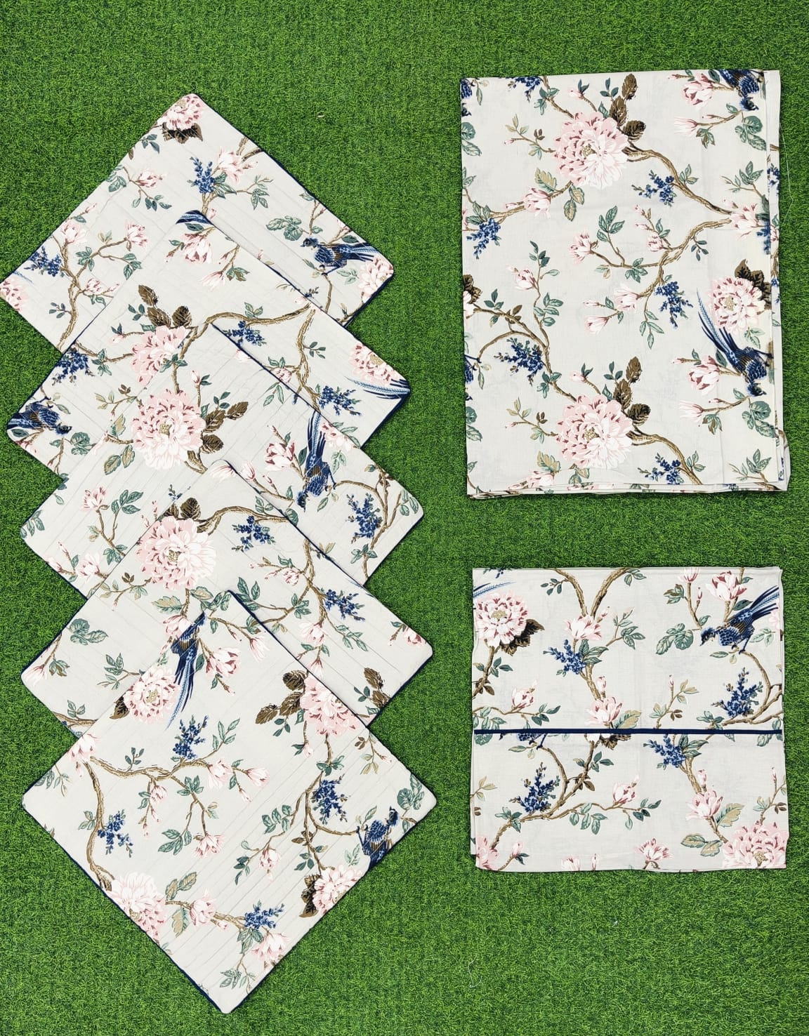 Pure cotton printed 8 piece traditional diwan sets