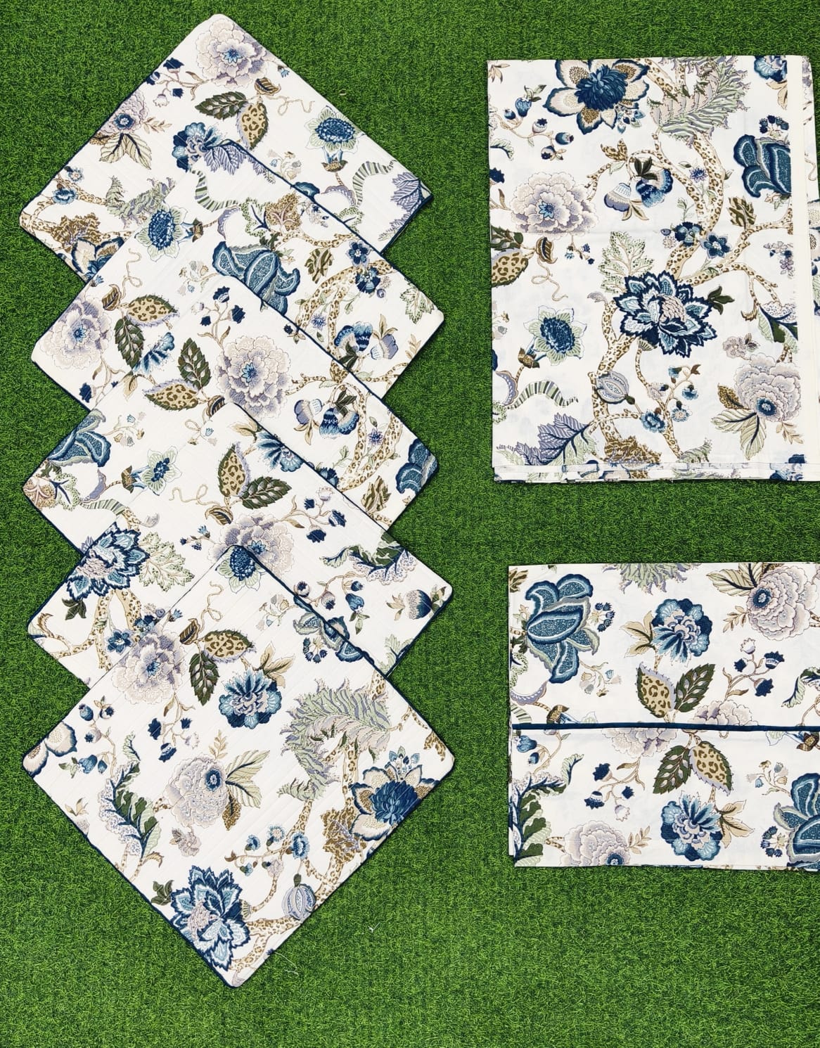 Pure cotton printed 8 piece traditional diwan sets