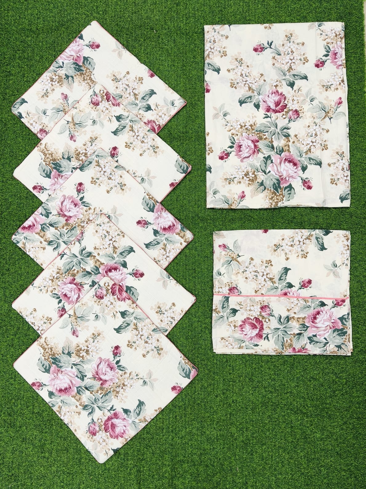 Pure cotton printed 8 piece traditional diwan sets