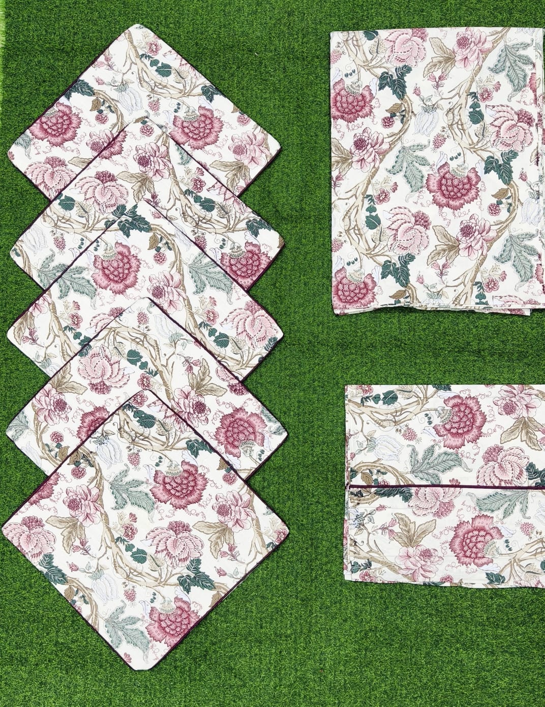 Pure cotton printed 8 piece traditional diwan sets