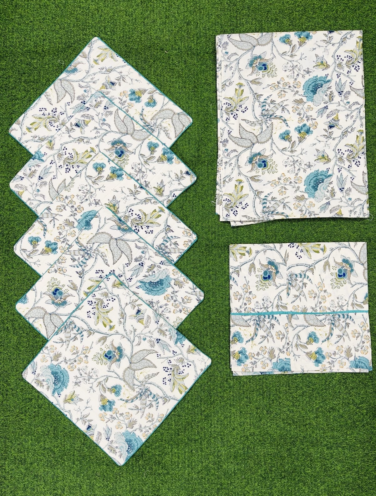 Pure cotton printed 8 piece traditional diwan sets