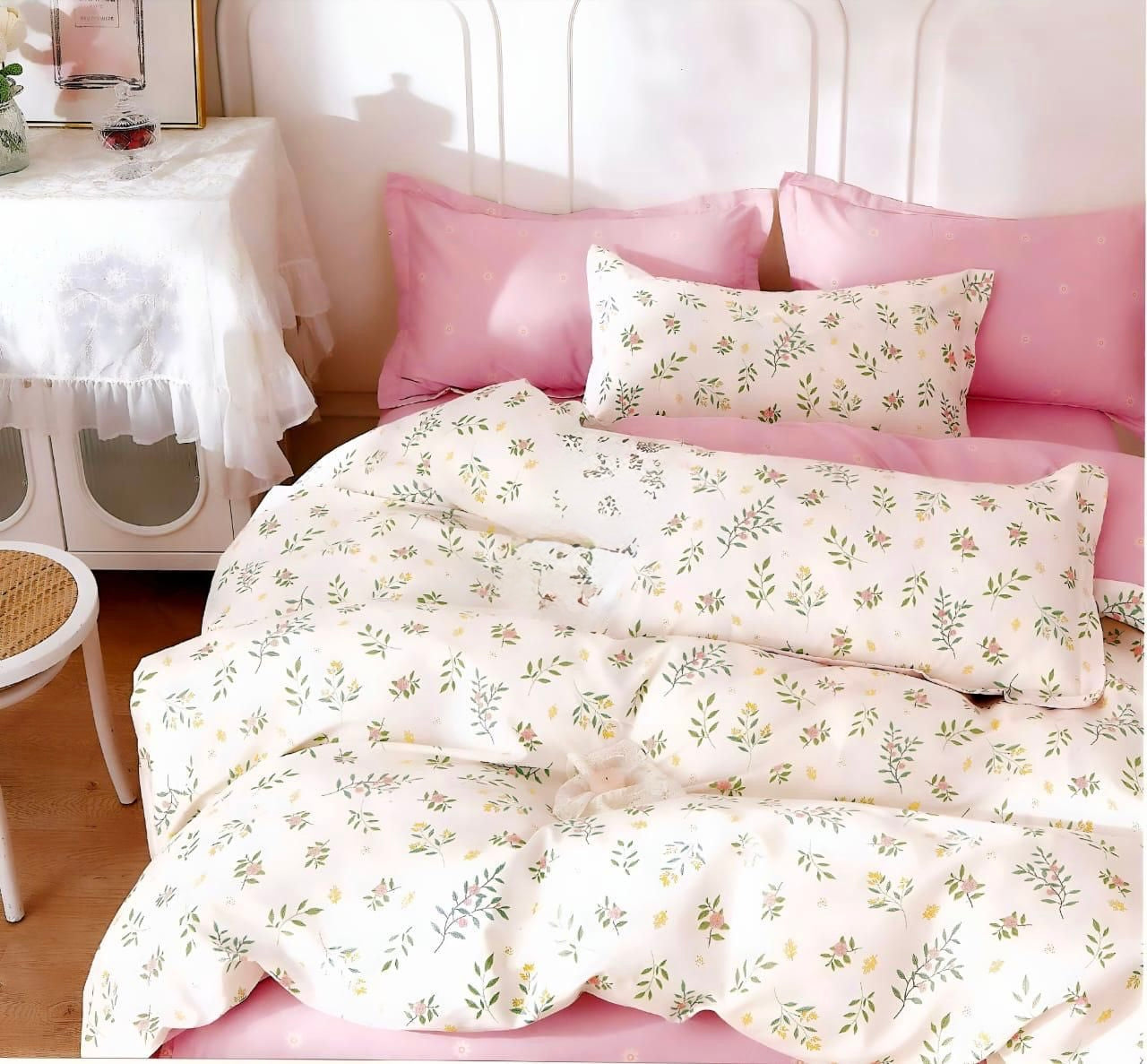 4 piece glacé cotton queen size comforter set (90x100 inches)