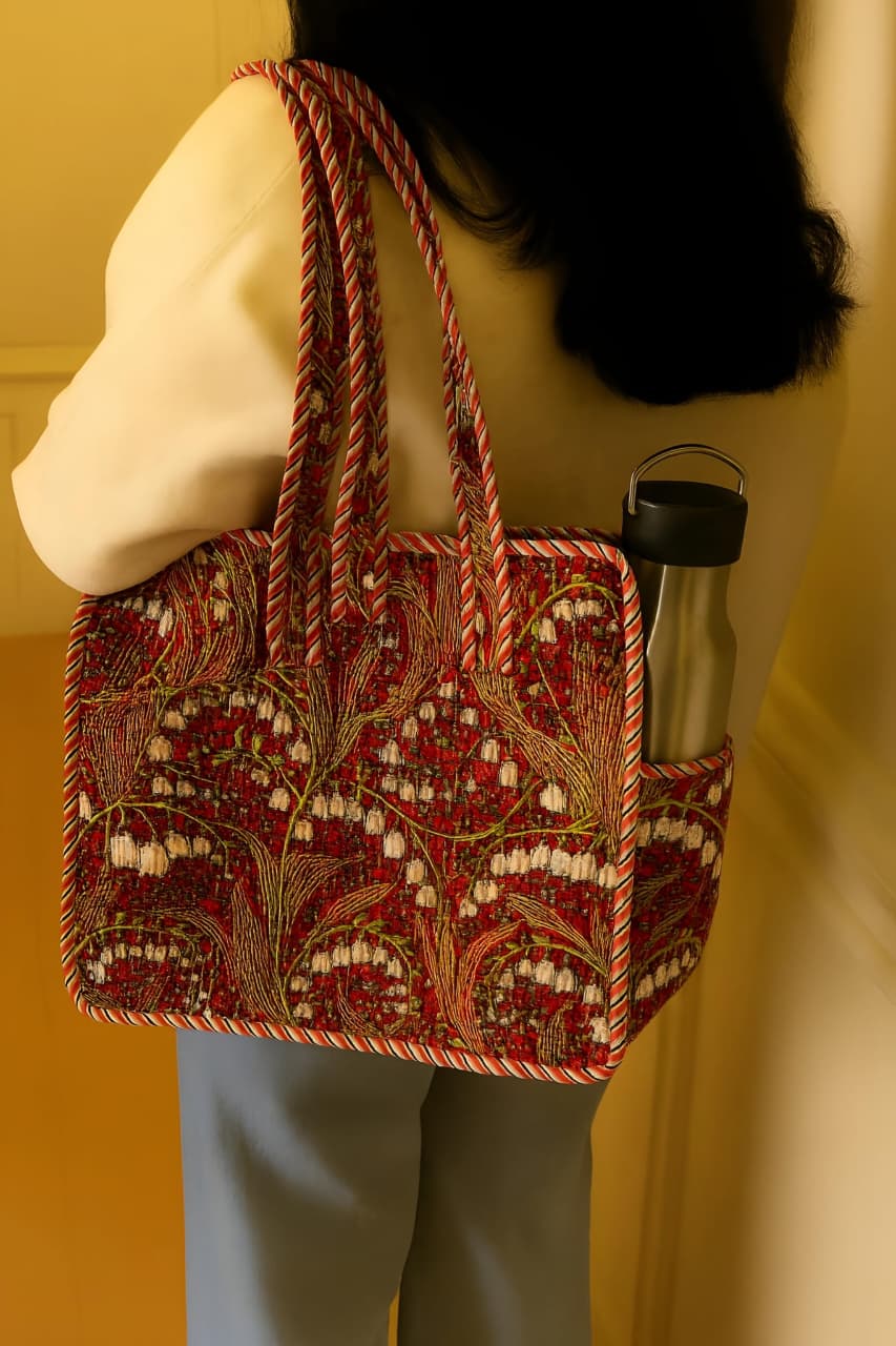 Pure cotton quilted small bags with side pocket (13x13 inches)