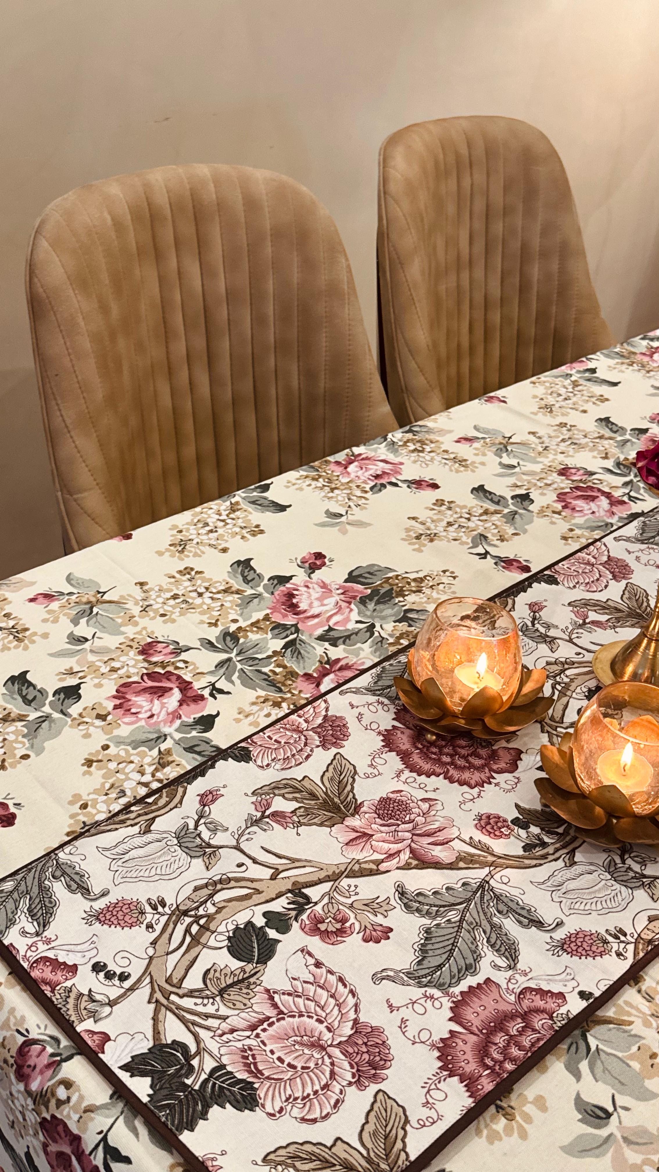 Pure casemate cotton 6 seater dining table cover (60x90 inches)