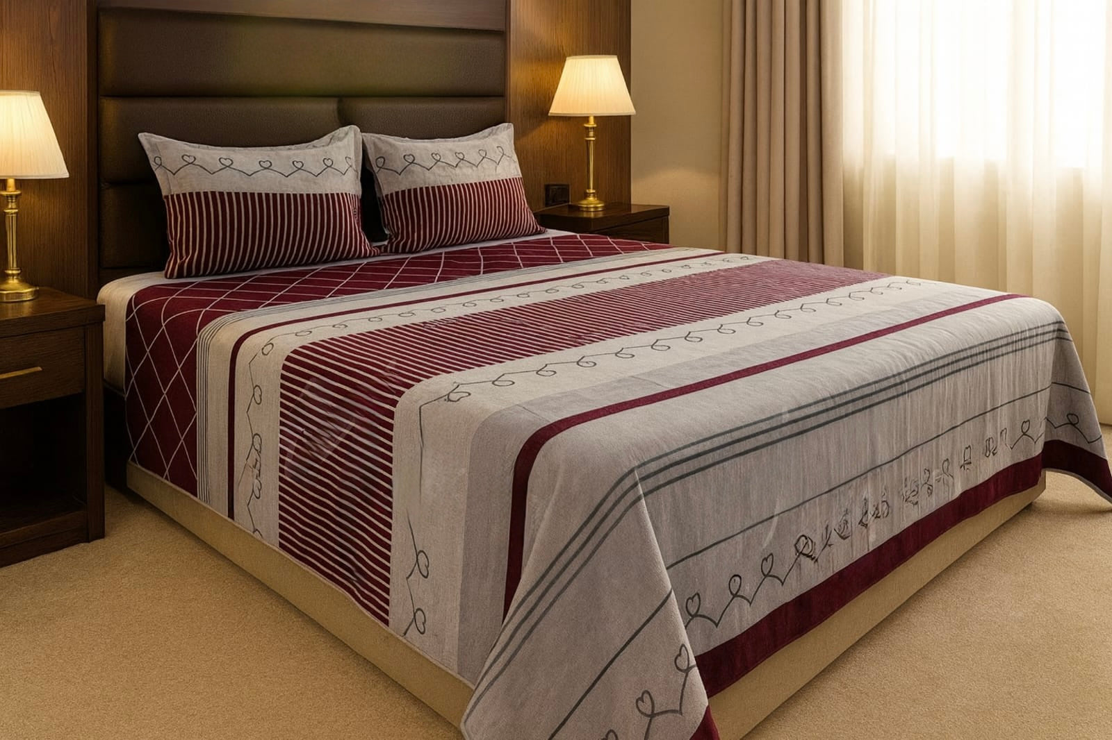 Warm winter bedsheets with 2 pillow covers (95x105 inches)