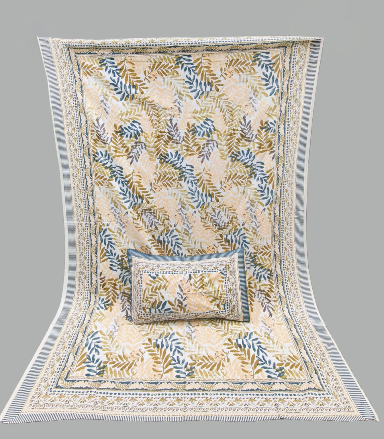 Pure cotton single bedsheet with 1 pillow cover (Size 60x90 inches)