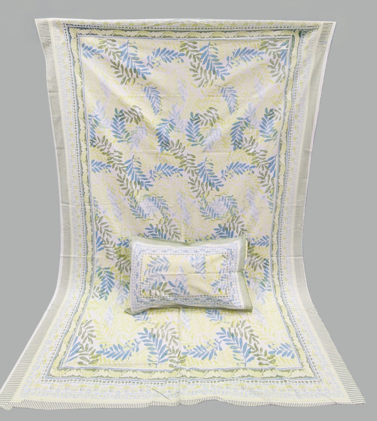 Pure cotton single bedsheet with 1 pillow cover (Size 60x90 inches)