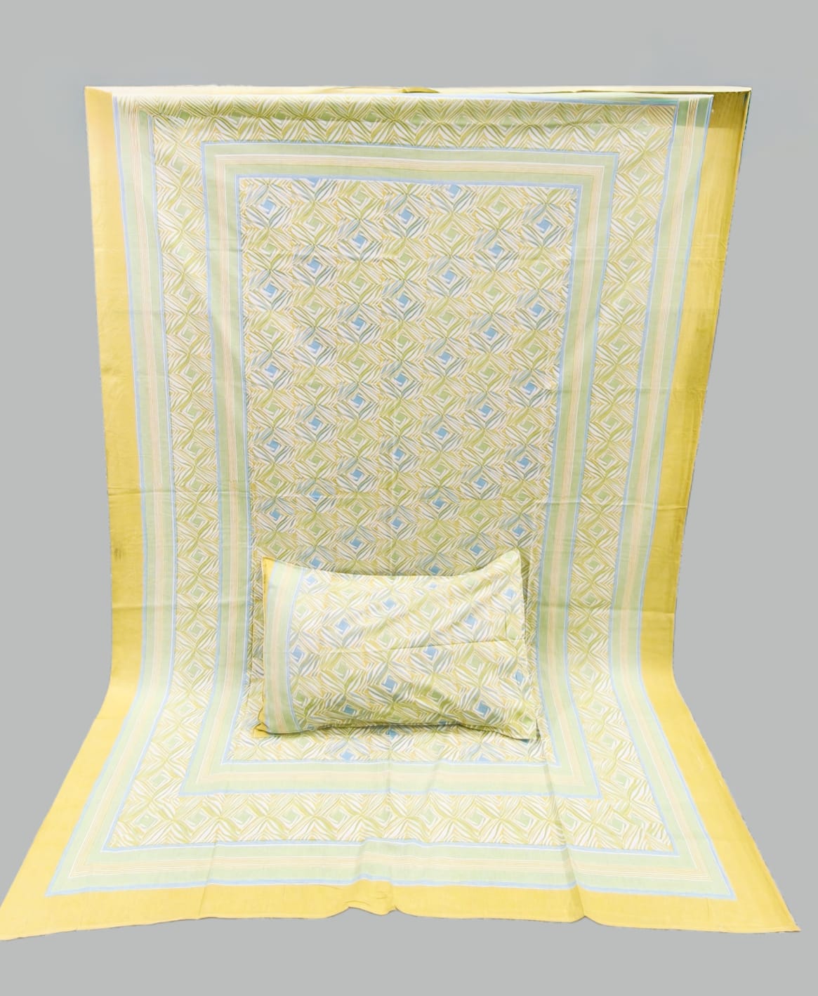 Pure cotton single bedsheet with 1 pillow cover (Size 60x90 inches)