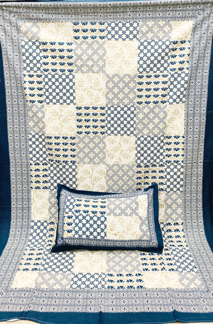 Pure cotton single bedsheet with 1 pillow cover (Size 60x90 inches)