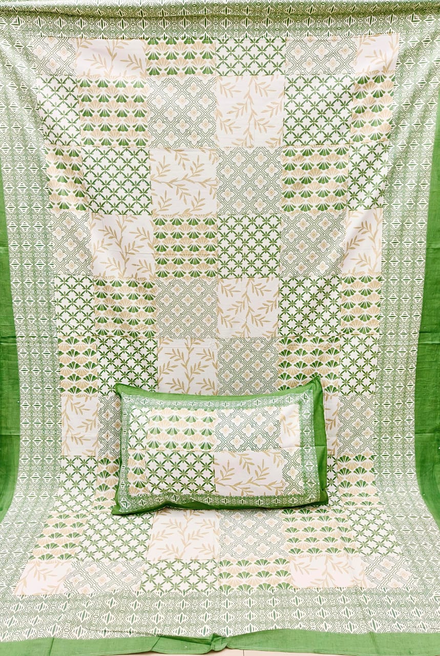 Pure cotton single bedsheet with 1 pillow cover (Size 60x90 inches)