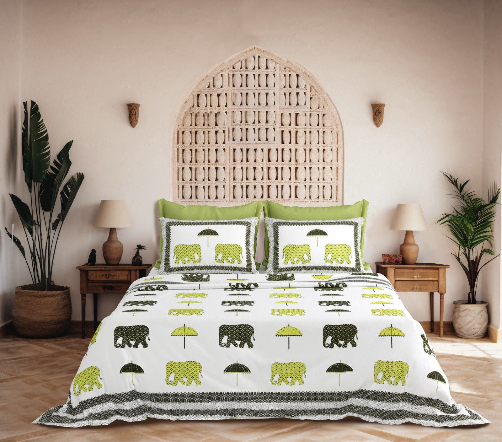 Pure cotton super king size bedsheet 108x108 inches/9x9 feet with 2 pillow covers