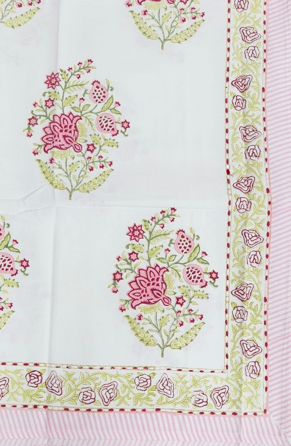 Pure cotton hand-block printed table cover for 4 seater dining tables (40x60 inches)