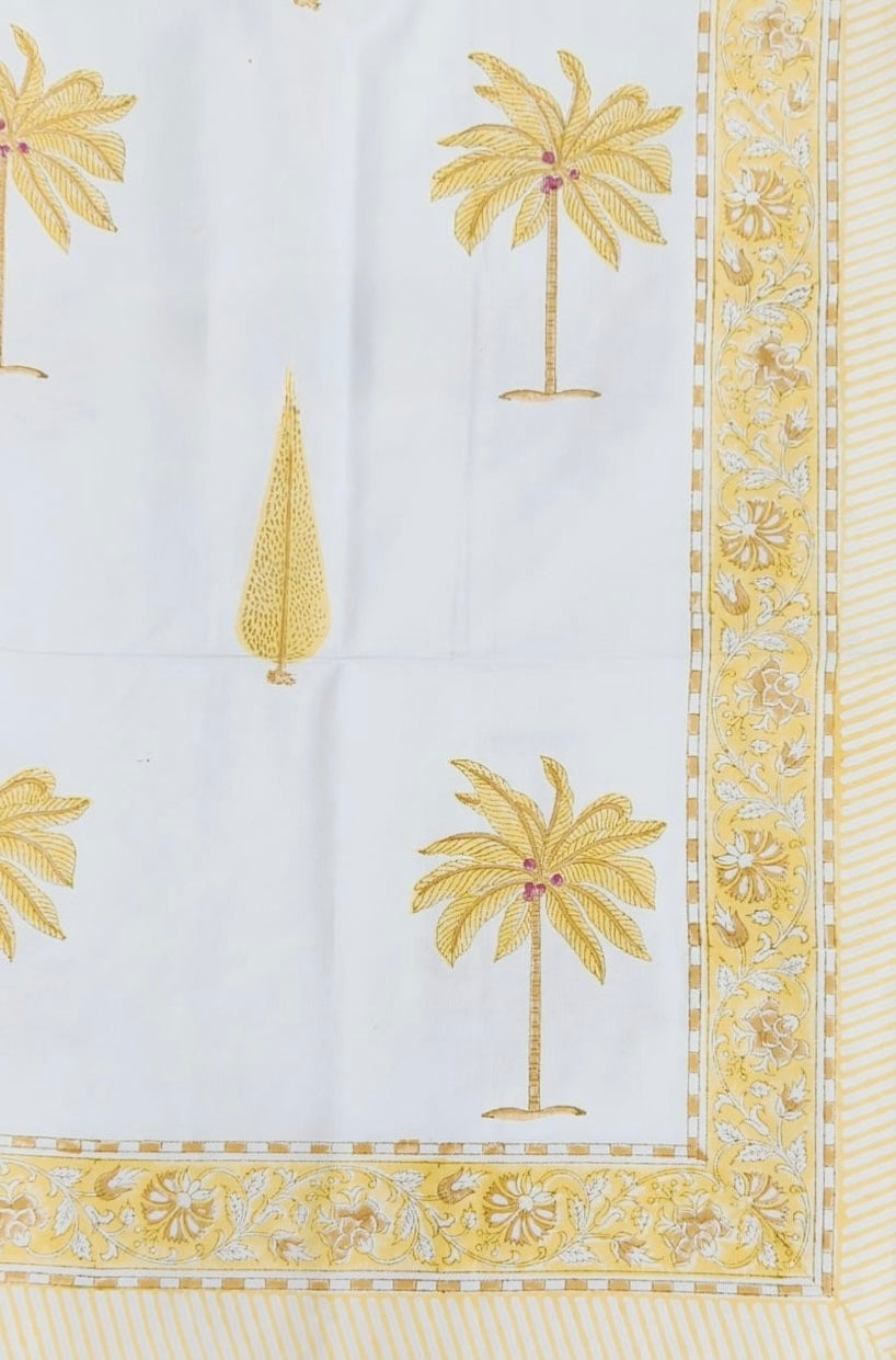 Pure cotton hand-block printed table cover for 4 seater dining tables (40x60 inches)