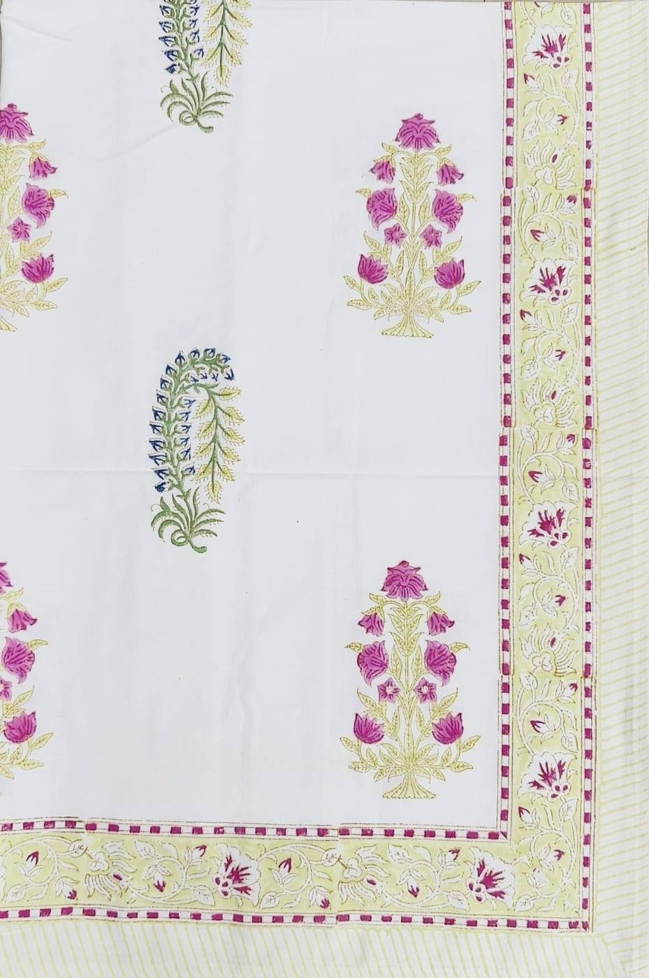 Pure cotton hand-block printed table cover for 4 seater dining tables (40x60 inches)