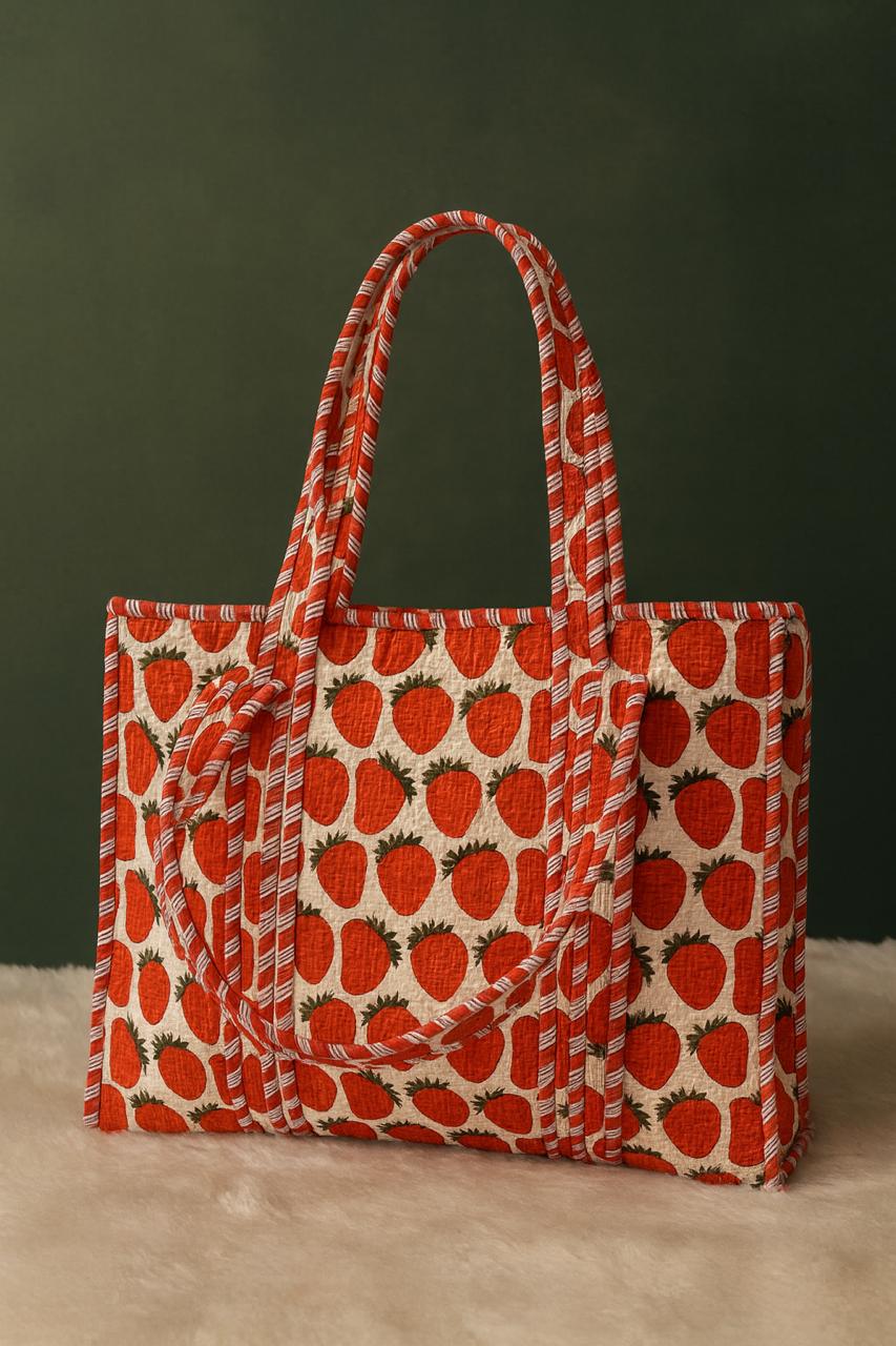 Pure cotton quilted tote bags (18x18 inches)