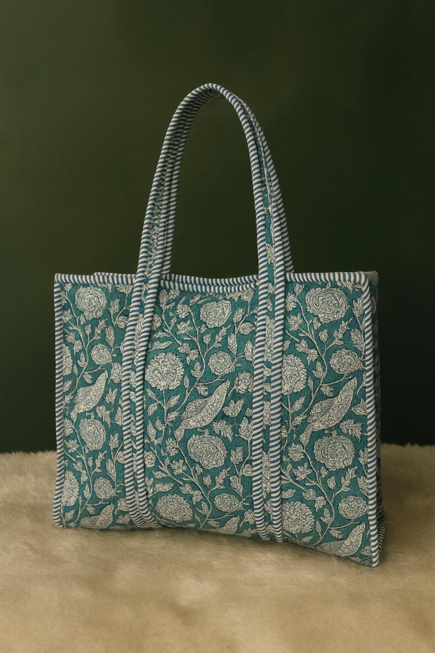 Pure cotton quilted tote bags (18x18 inches)