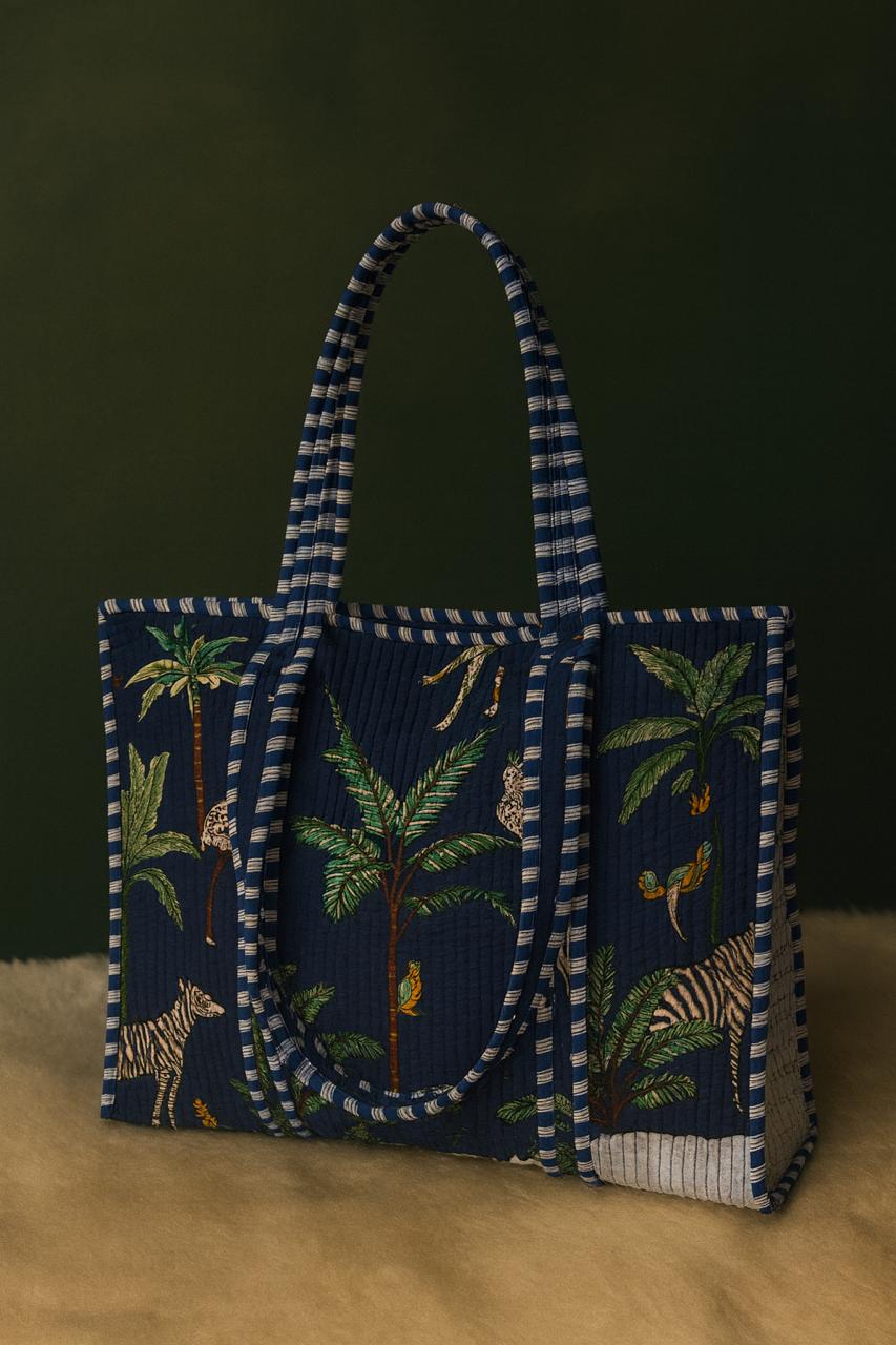 Pure cotton quilted tote bags (18x18 inches)