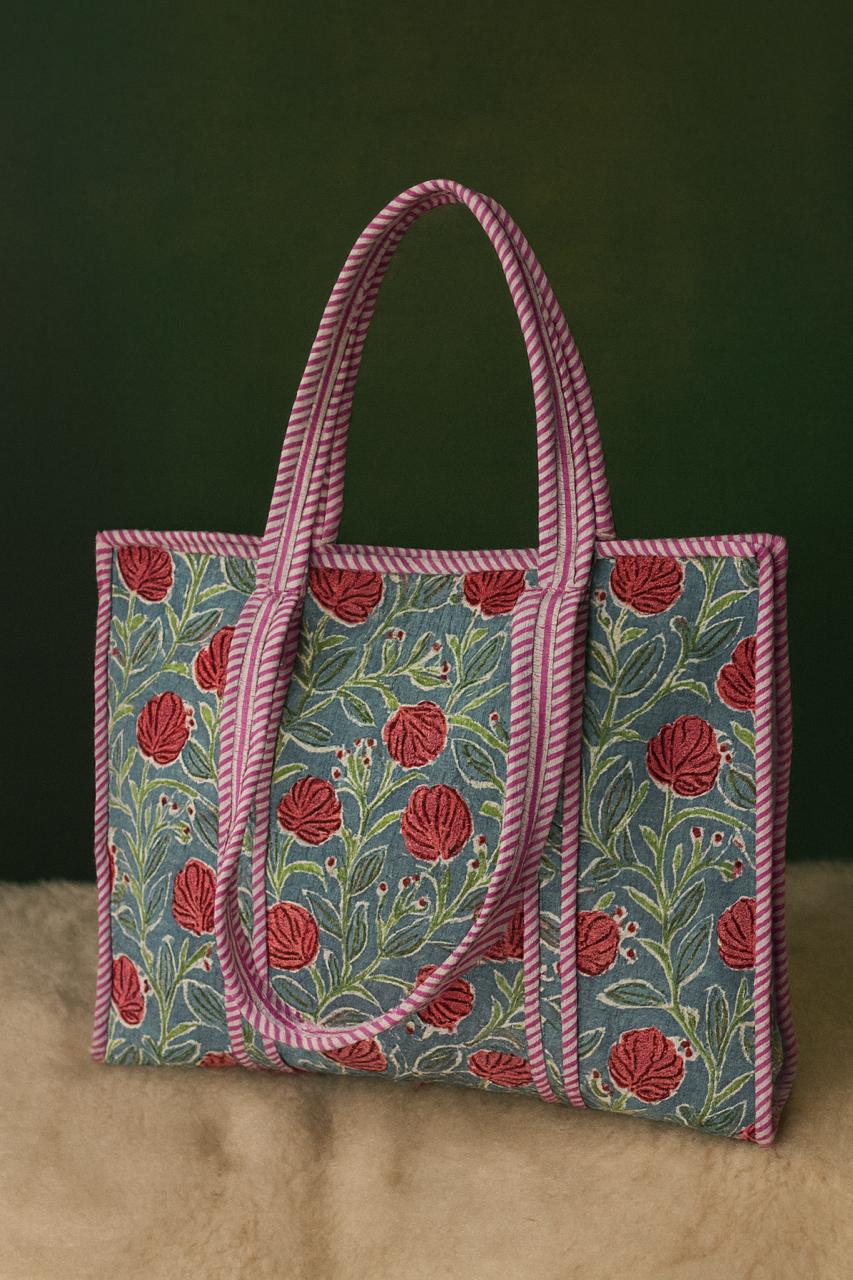 Pure cotton quilted tote bags (18x18 inches)