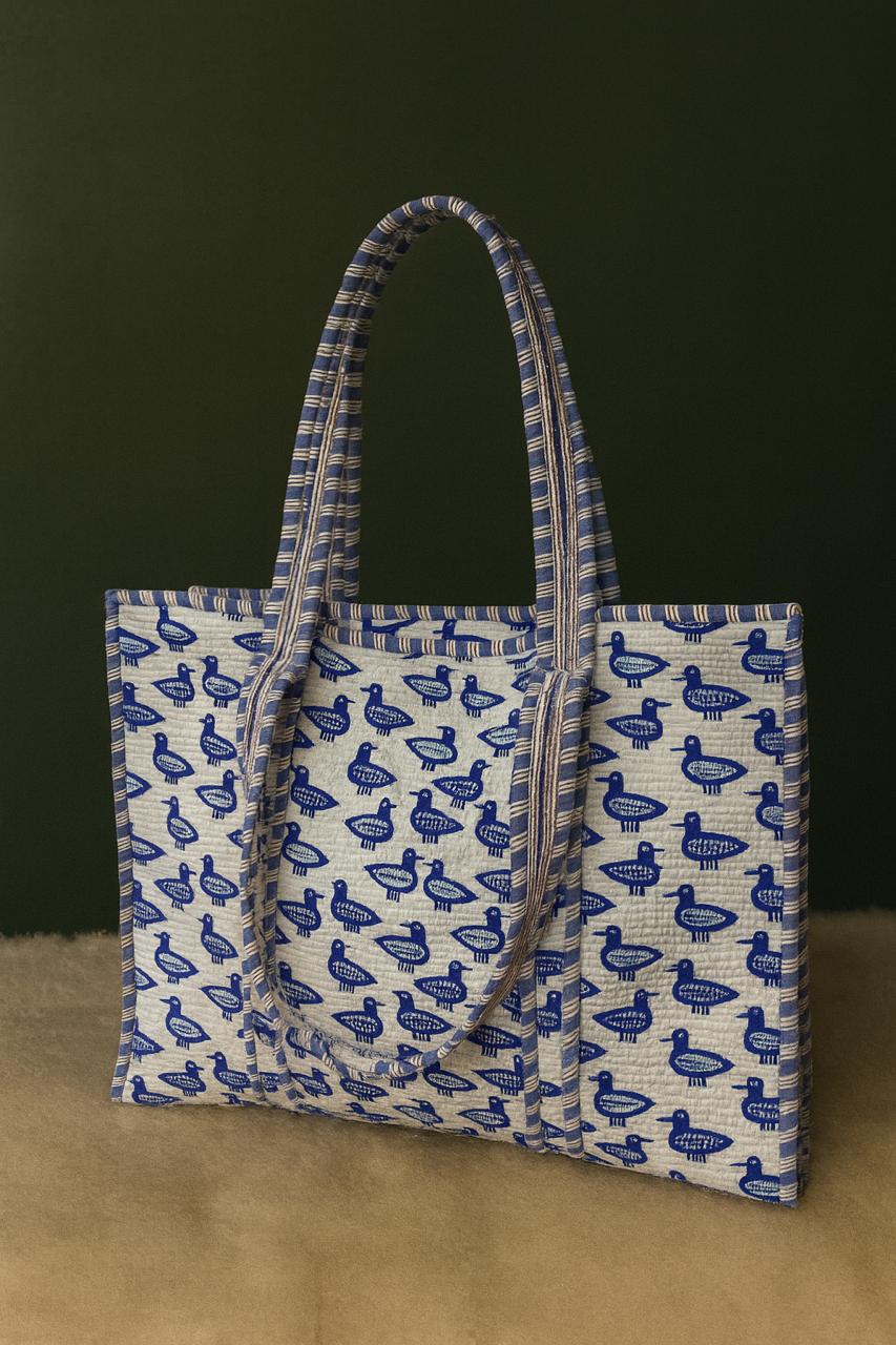 Pure cotton quilted tote bags (18x18 inches)