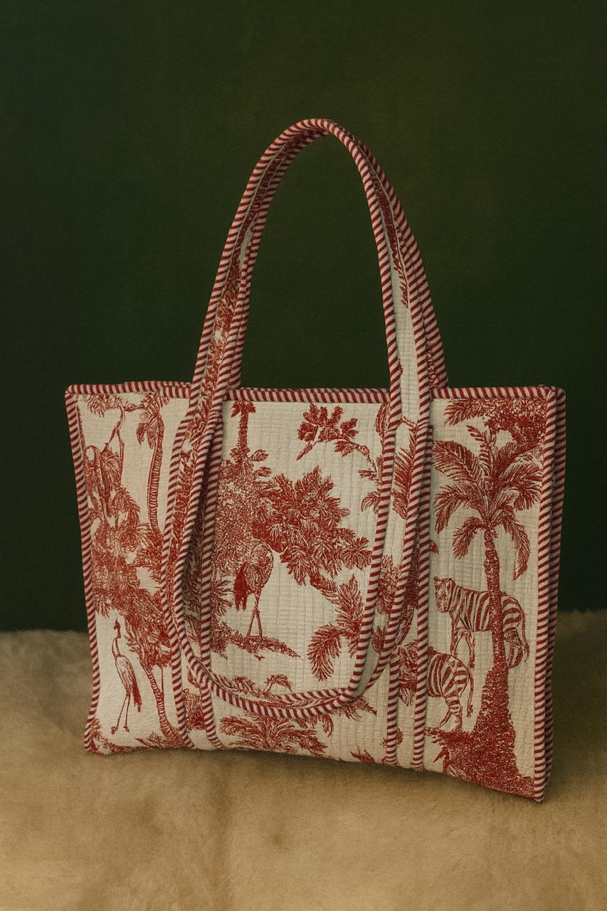 Pure cotton quilted tote bags (18x18 inches)