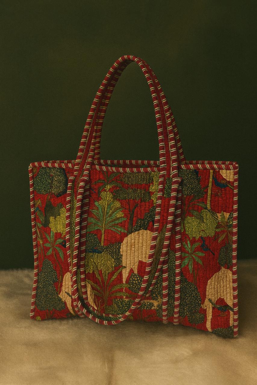 Pure cotton quilted tote bags (18x18 inches)