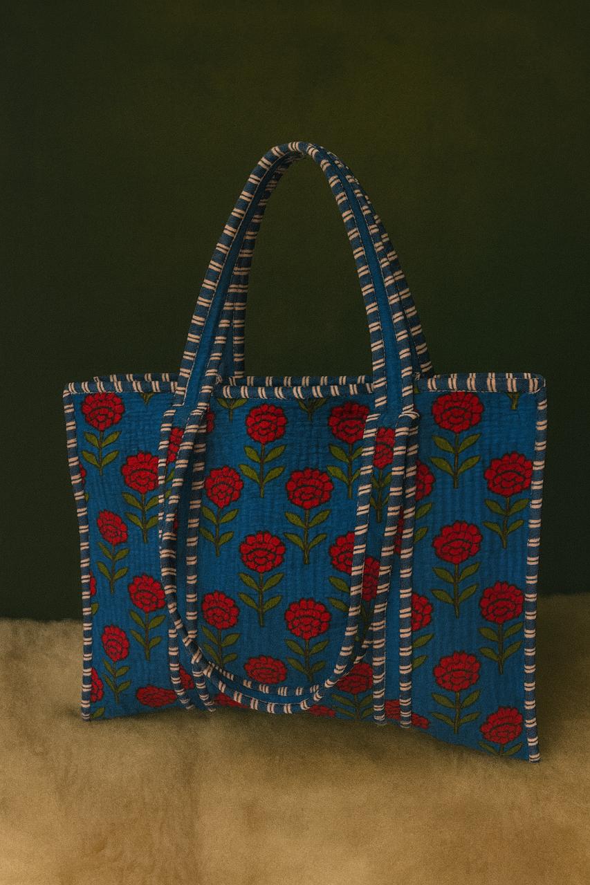Pure cotton quilted tote bags (18x18 inches)