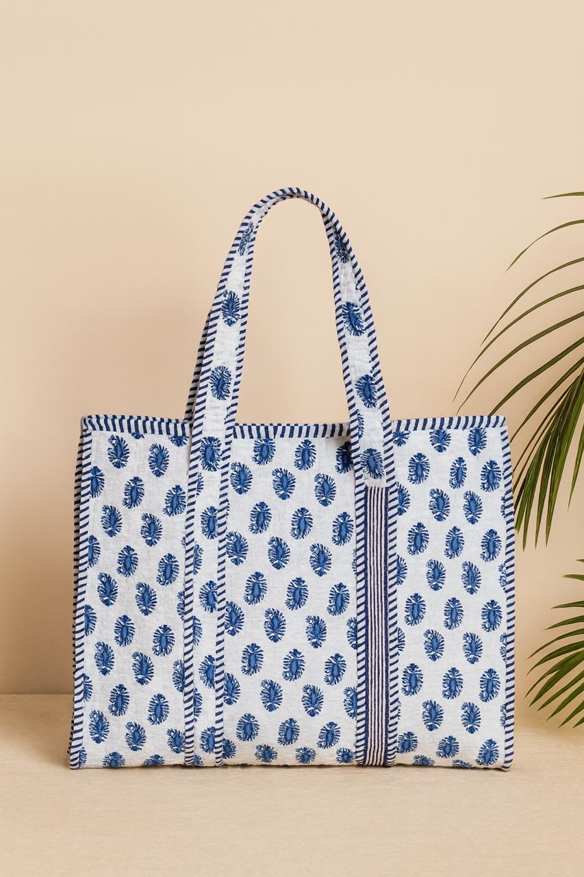 Pure cotton quilted tote bags (18x18 inches)