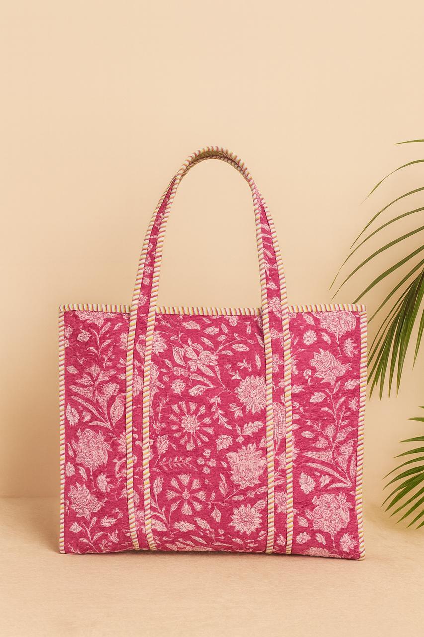 Pure cotton quilted tote bags (18x18 inches)