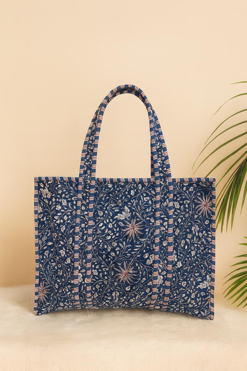 Pure cotton quilted tote bags (18x18 inches)