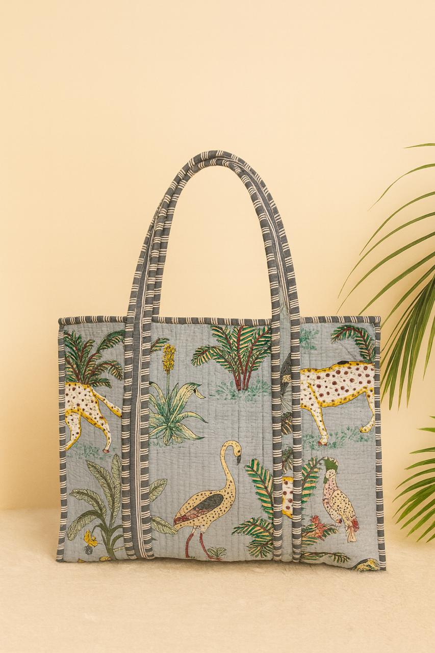 Pure cotton quilted tote bags (18x18 inches)