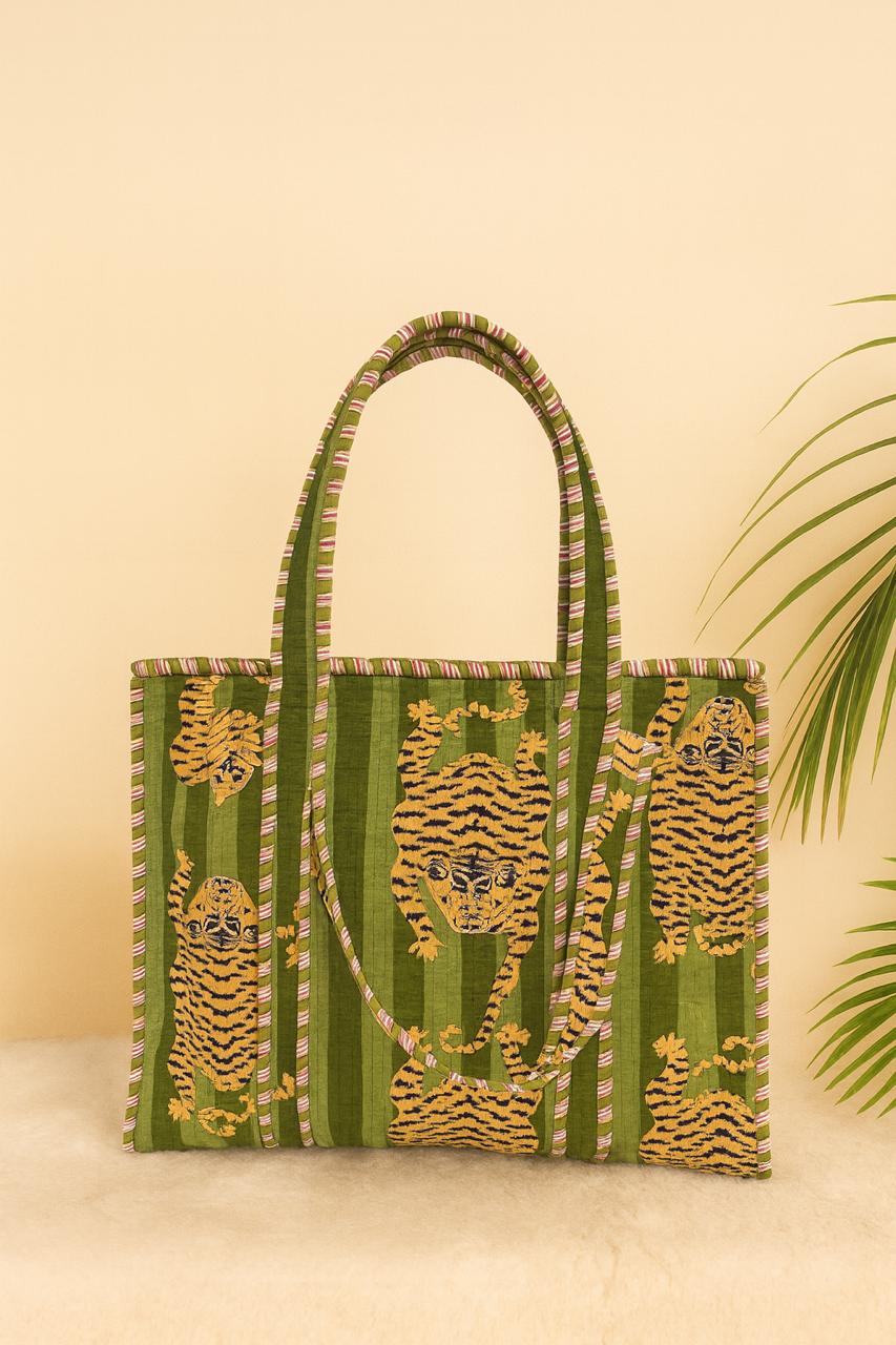 Pure cotton quilted tote bags (18x18 inches)