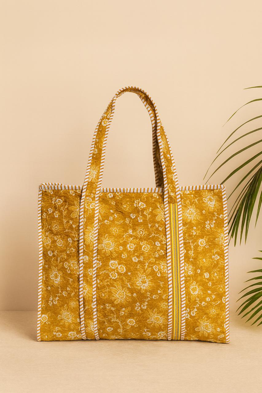 Pure cotton quilted tote bags (18x18 inches)