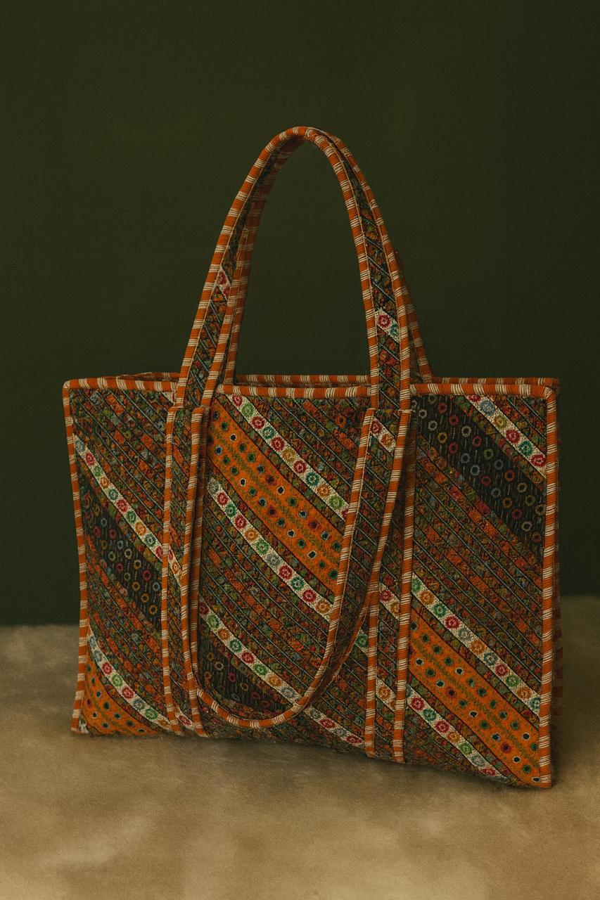 Pure cotton quilted tote bags (18x18 inches)