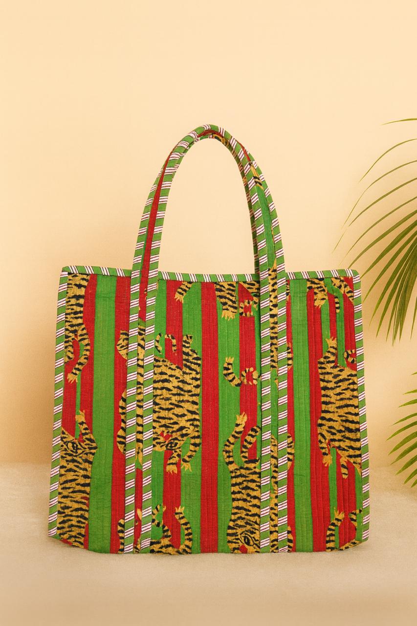 Pure cotton quilted tote bags (18x18 inches)