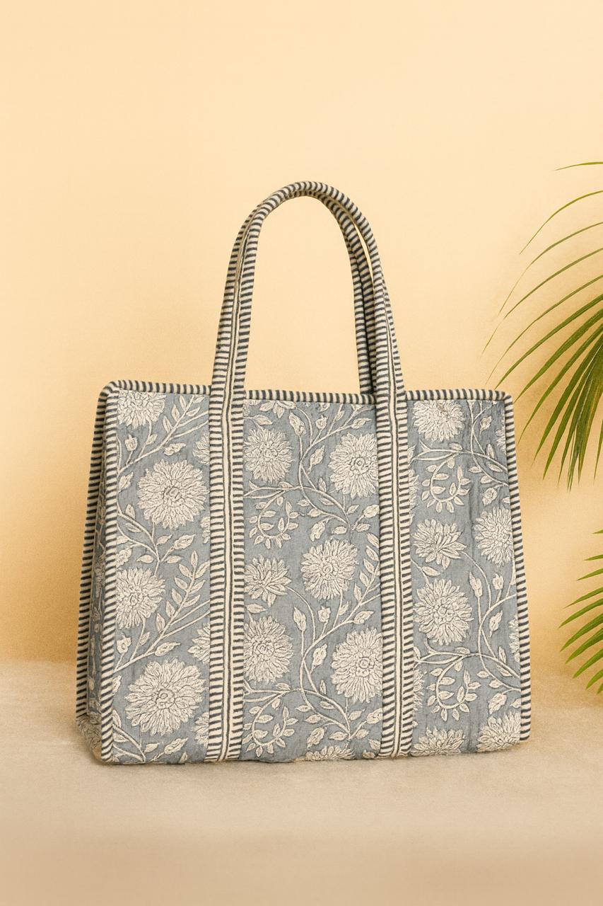 Pure cotton quilted tote bags (18x18 inches)