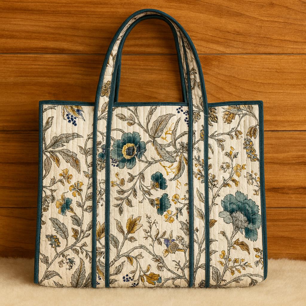 Pure cotton quilted tote bags (18x18 inches)