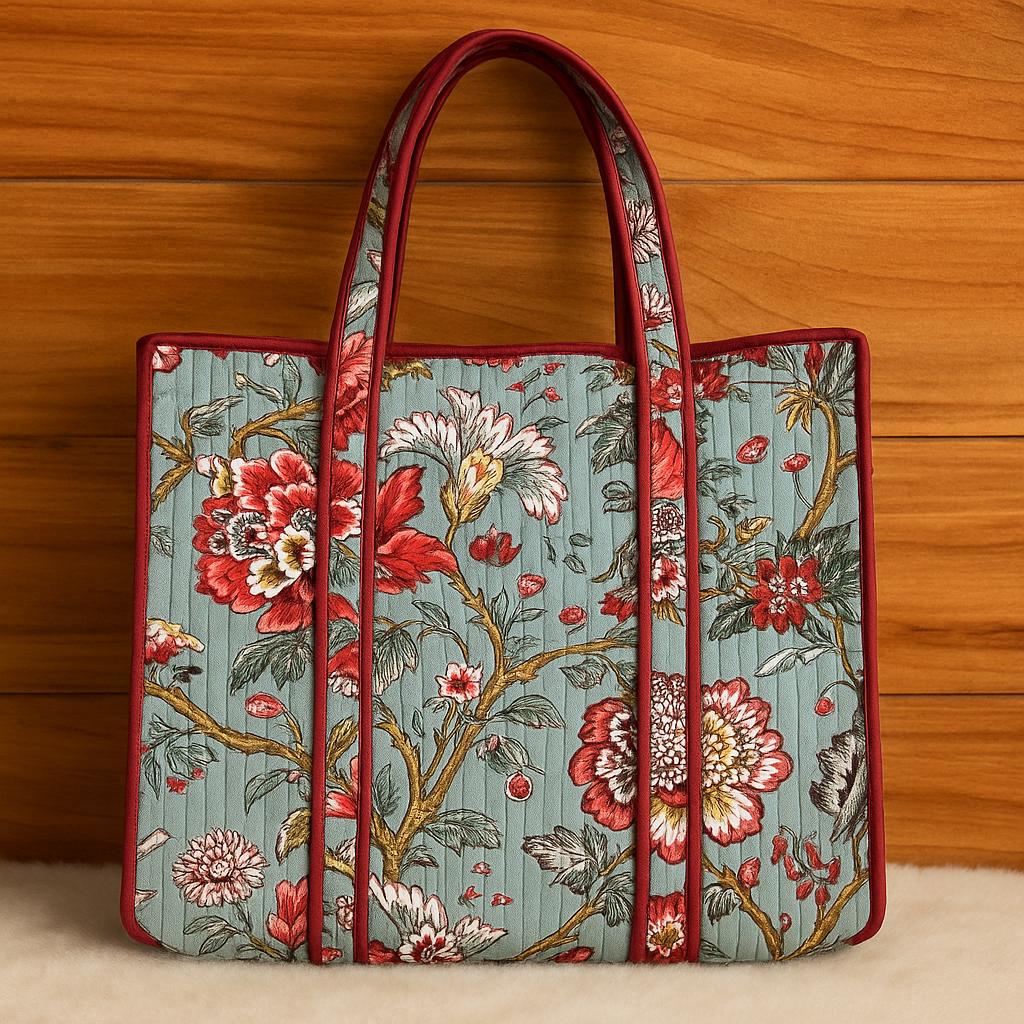 Pure cotton quilted tote bags (18x18 inches)