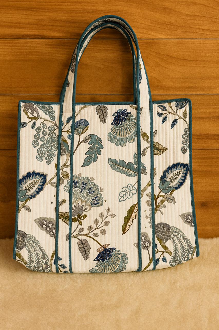 Pure cotton quilted tote bags (18x18 inches)
