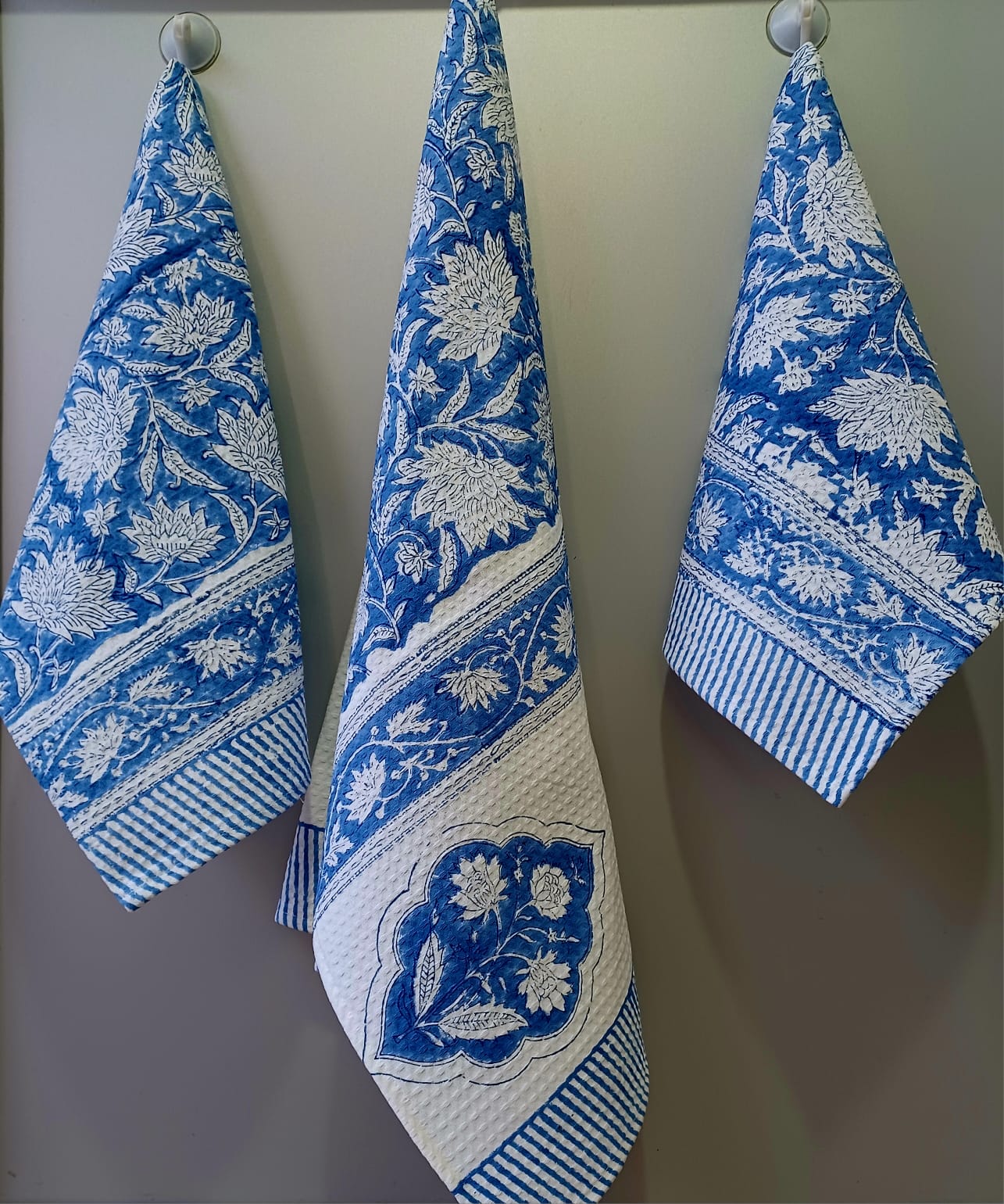 Pure cotton hand-block printed bath and hand towel combos
