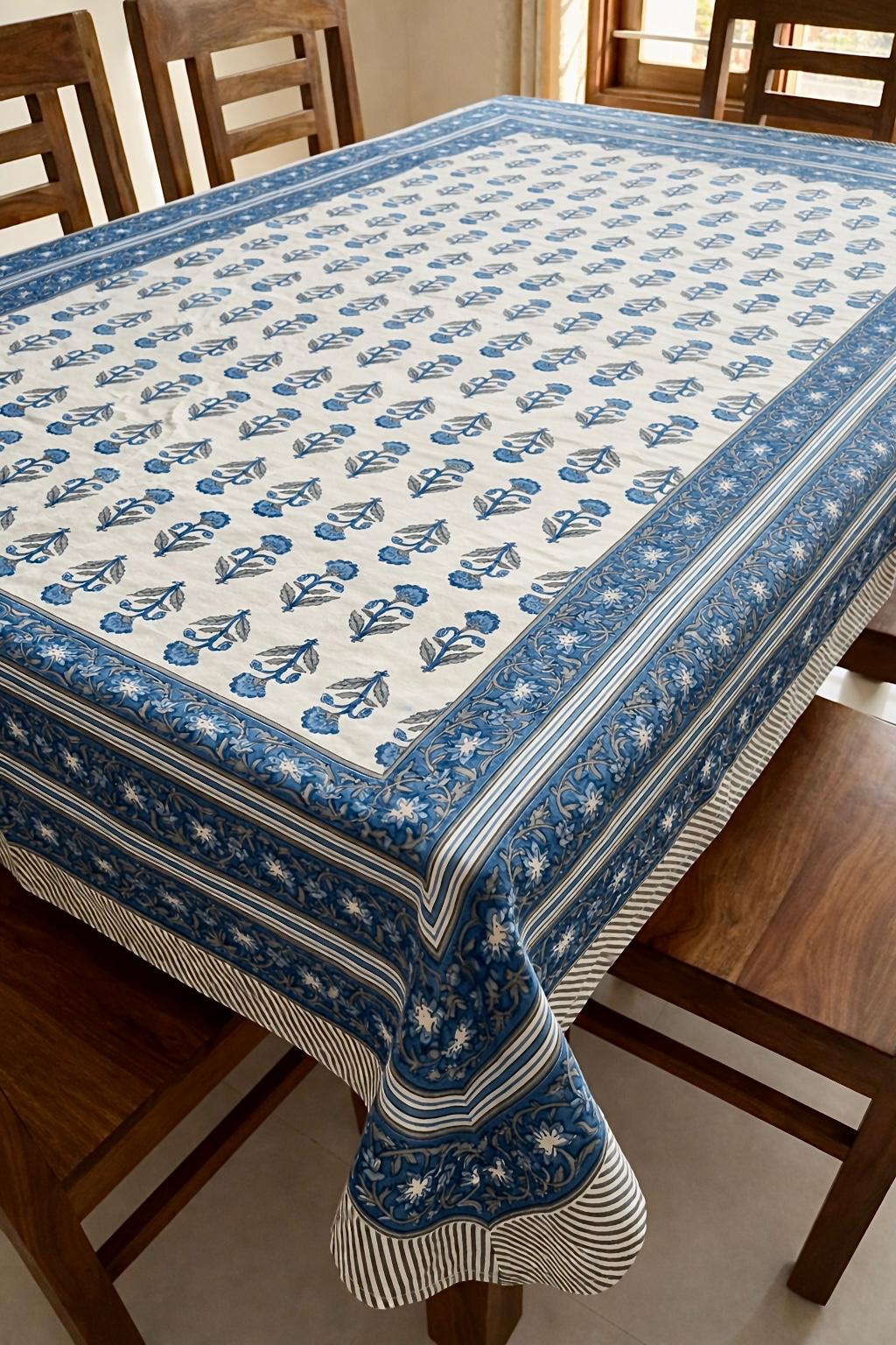 Pure cotton printed 6 seater dining table cover (60x90 inches)