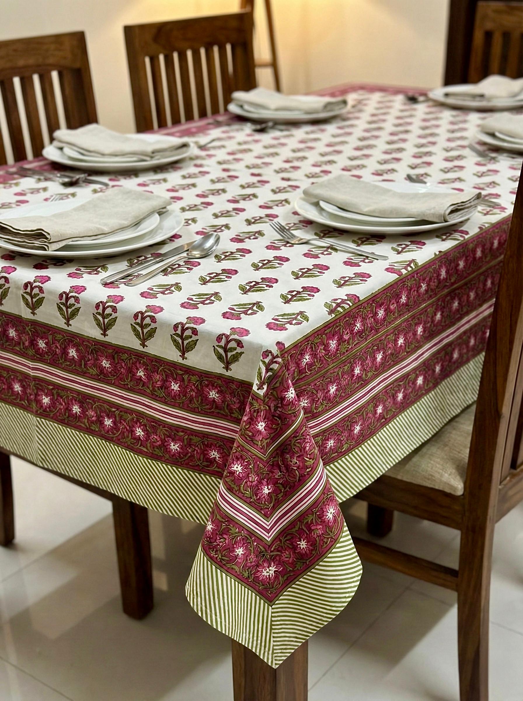 Pure cotton printed 6 seater dining table cover (60x90 inches)